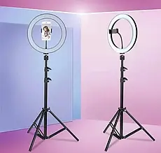 Кільцева LED лампа 32см зі штативом 2м, USB живлення, для зйомки та блогерства