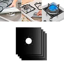 Комплект тефлонових накладок для газової плити, антипригарні, 27x27 см, 4 шт.