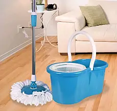 Турбо швабра Spin MOP 360° з відром і віджимом, 3 кольори, мікрофіброві насадки, 10л відро
