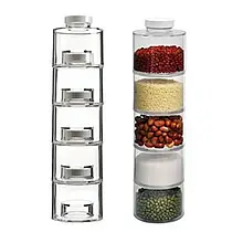 Набір баночок для спецій Spice Tower Carousel, 6 шт., прозорий харчовий пластик, ємність 250 мл