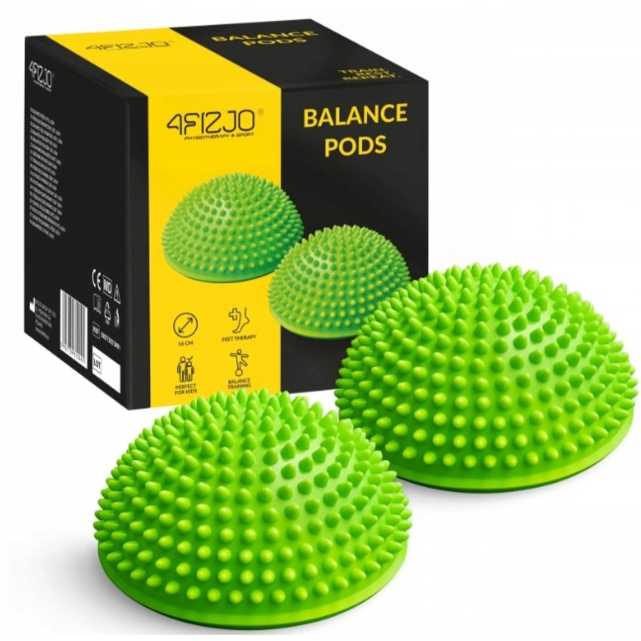 Півсфера масажна балансувальна 4FIZJO Balance Pad 16 см 2 шт масажер для ніг, стоп Green (P-5907739310507)