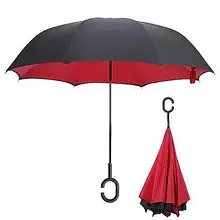 Розумна парасолька зворотного складання UP-BRELLA, подвійний купол, водовідштовхуючий ефект