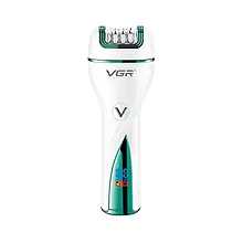 Епілятор жіночий 3в1 VGR V-728, USB зарядка, сухе/вологе застосування, 3 насадки