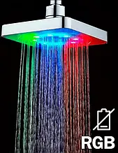 Насадка для душу з LED підсвічуванням RGB, світлодіодна лійка для яскравого освітлення води