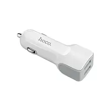Автомобільний зарядний адаптер Hoco Z23, 2 USB порти, 2.4A, металевий корпус, захист від перегріву