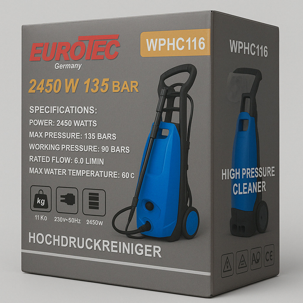 Мийка високого тиску EuroTec WPHC116, фото 1