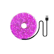 Світлодіодна фітолента з USB 5V для рослин 3M, 2835 LED, повний спектр для фотосинтезу, зростання, цвітіння