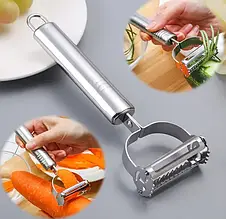 Овочерізка 4 в 1 з нержавіючої сталі Titan Peeler для фруктів та овочів, зручна органічна ручка