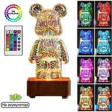 3D нічник Bearbrick з LED, 16 кольорів, акумулятор, пульт, декор дитячої кімнати