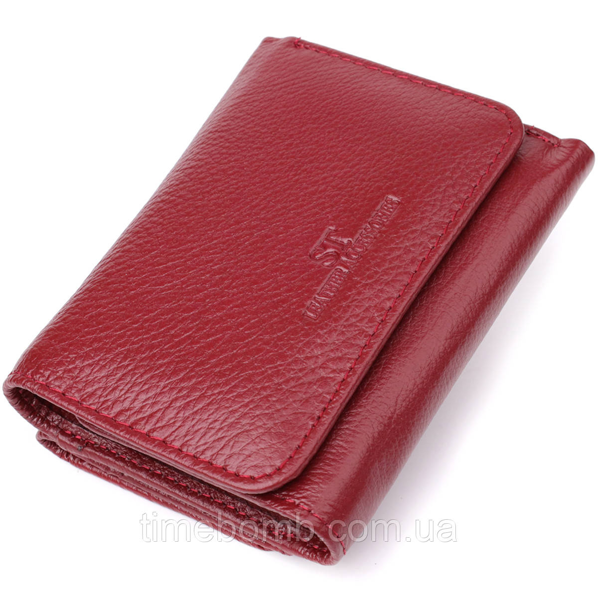 Компактний гаманець зручного формату із натуральної шкіри ST Leather 23077 Бордовий