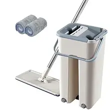 Швабра з відром і самовіджимом Spin Mop 360 з кришкою для легкого миття та віджимання без дотику