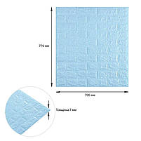 3D панель самоклеюча 700х770х7мм цегла Блакитна (005-7) SW-00000658, фото 3