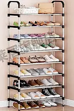 Модульна полиця для взуття Shoe Rack 8 полиць чорна для домашнього зберігання, легка складання
