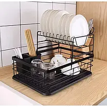 Складна сушарка для посуду kitchenware AND-1 з нержавійки, органайзер для столових приладів