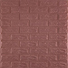 3D панель самоклеюча 700х770х7мм цегла Баклажан-кава (018-7) SW-00000045