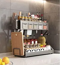 Органайзер Glaceon Spice Rack: двоярусна стійка для приправ і посуду, сушарка, багатофункціональна полиця