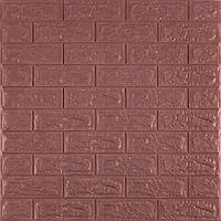 3D панель самоклеюча цегла баклажан-кава 700х770х7мм (018-7) SW-00000045