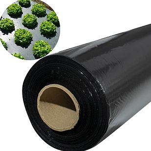 Чорна плівка для мульчування, рулон укривна 0.7х1000 м 30 мкм. Чорна плівка технічна, будівельна