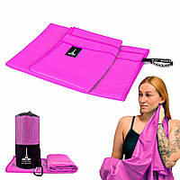 Дорожній спортивний рушник Love You з мікрофібри з чохлом Світло-бузковий 50х90