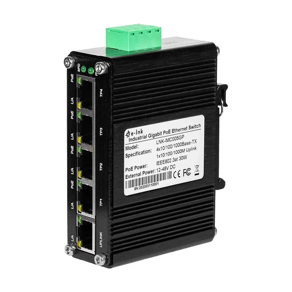 PoE-комутатор 5-портовий E-LINK LNK-IMC005GP з 4 портами PoE (73-00151)