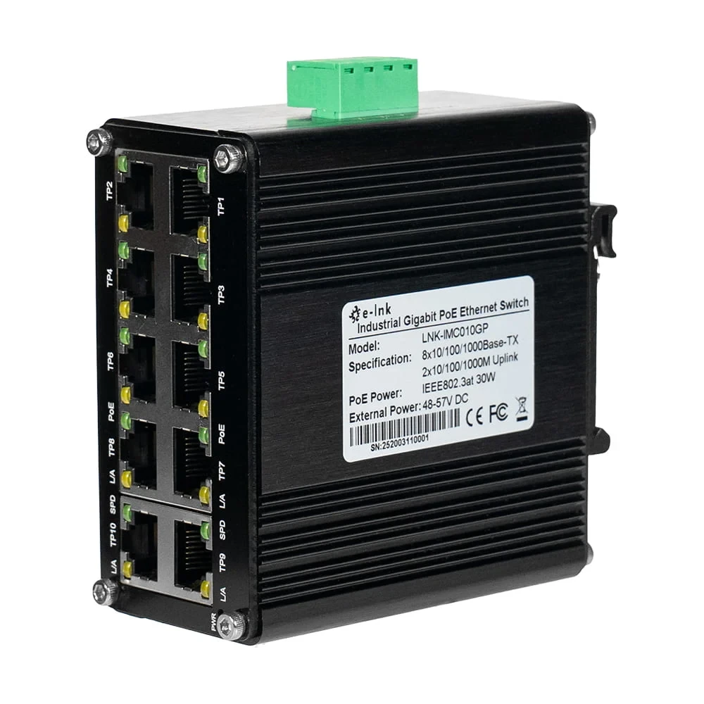 PoE-комутатор 10-портовий E-LINK LNK-IMC010GP з 8 портами PoE (73-00152)