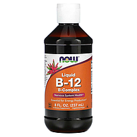 Вітамін В12, Liquid B-12, Now Foods, B-комплекс, рідкий, 237 мл