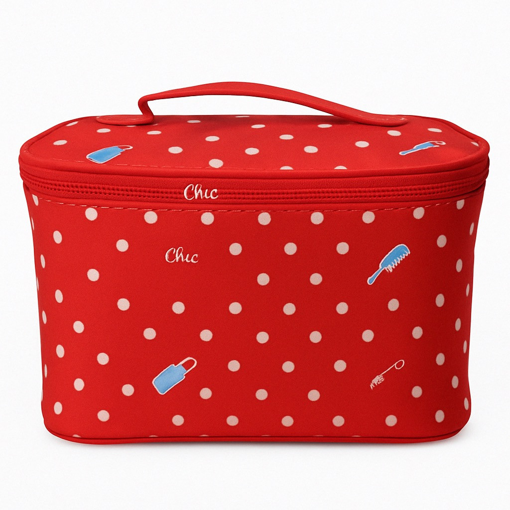 Органайзер-косметичка дорожній. Червоний з помадою