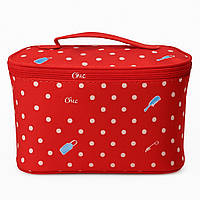Органайзер-косметичка дорожній. Червоний з помадою