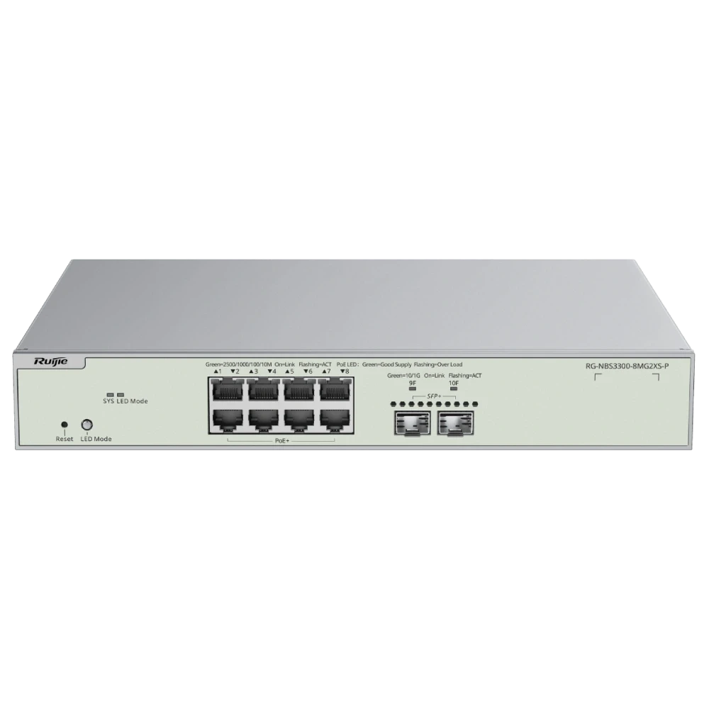 Ruijie RGBS3300-8MG2XS-P PoE Комутатор 8 портів керований