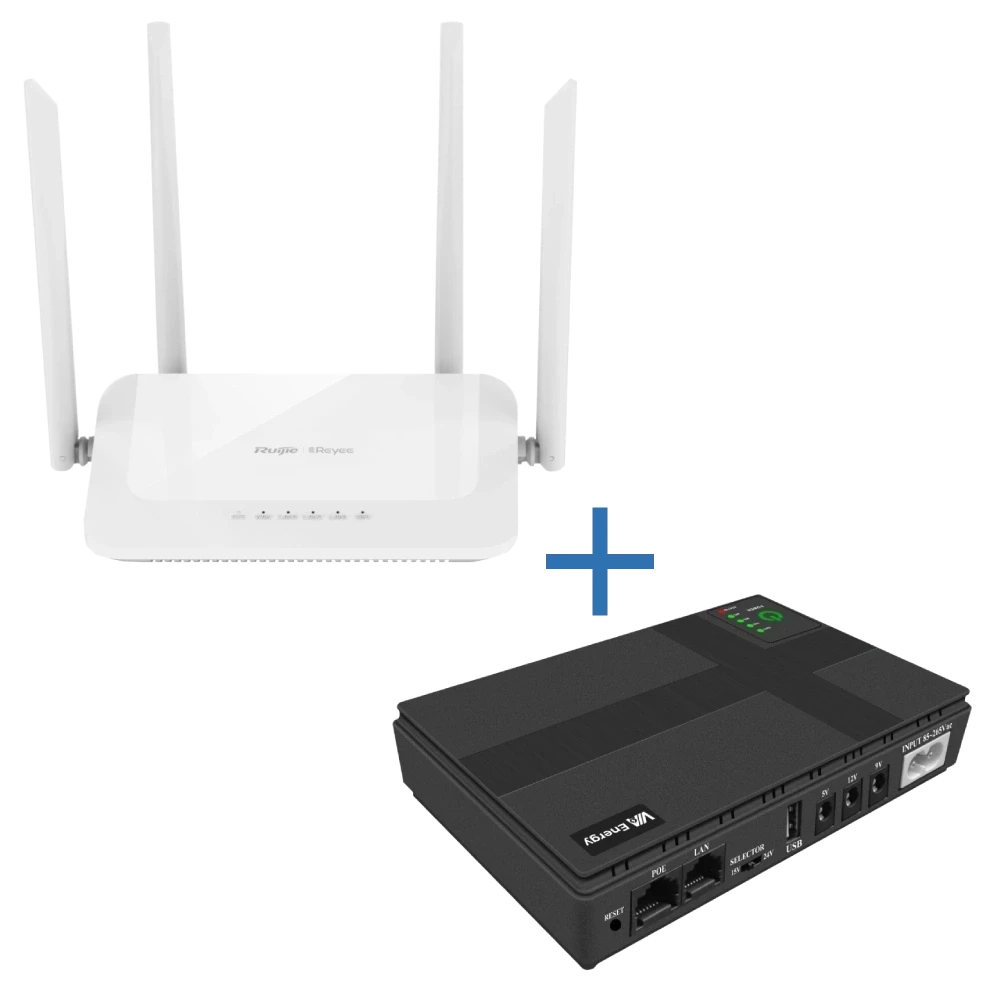 VIA Energy Mini UPS + RG-EW1200 Комплект маршрутизатора та джерело безперебійного живлення