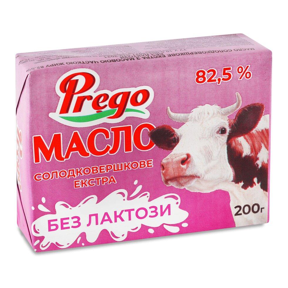 Масло солодковершкове Prego Екстра безлактозне 82,5%, 200г Код/Артикул 189