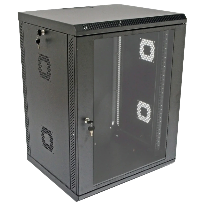 19"15U, 600х600х773 акрилове скло, чорна Шафа