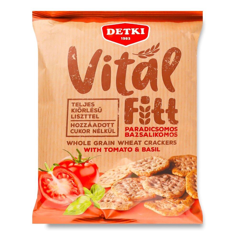 Крекери Detki Vital Fitt пшеничні з помідорами та базиліком, 100г Код/Артикул 189