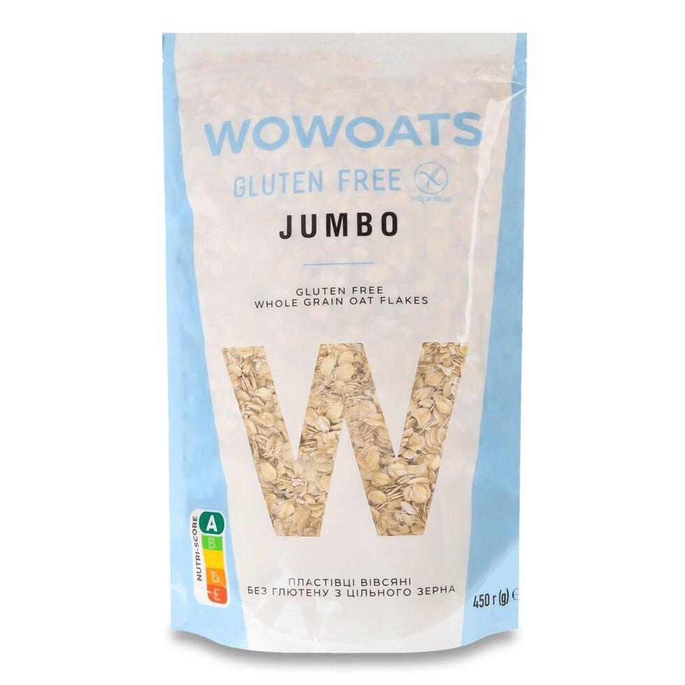 Пластівці вівсяні Wowoats Jumbo з цільного зерна, 450г Код/Артикул 189