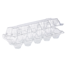 Упаковка пластикова під курячі яйця на 10 штук прозора 50 шт/уп.