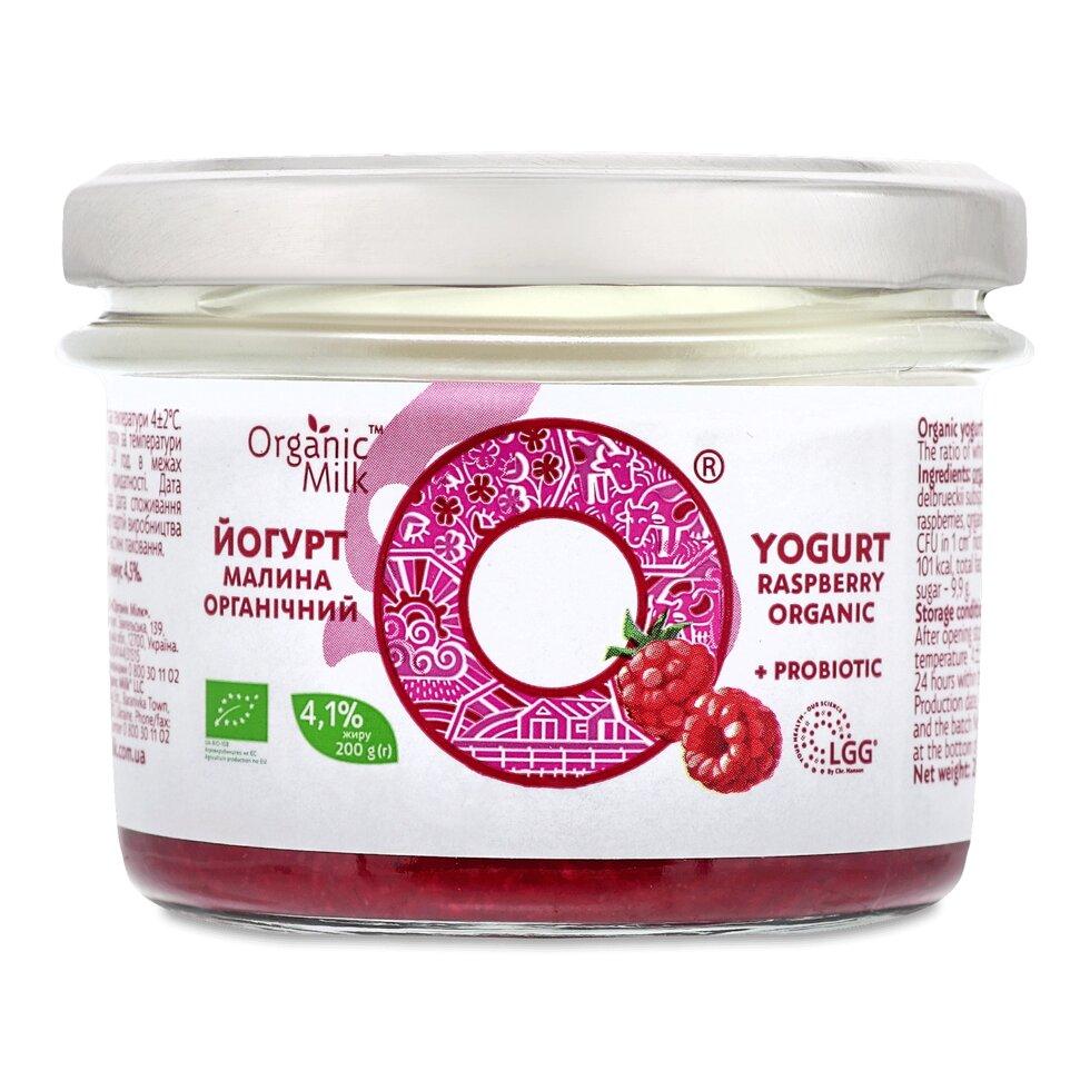 Йогурт Organic Milk малина 4,1%, 200г Код/Артикул 189