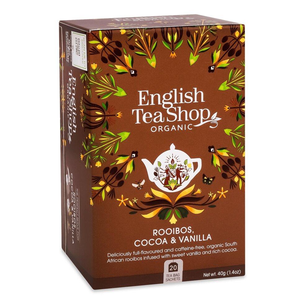 Чай трав'яний English Tea Shop шоколадний ройбуш-ваніль органічний, 20*2г/уп Код/Артикул 189