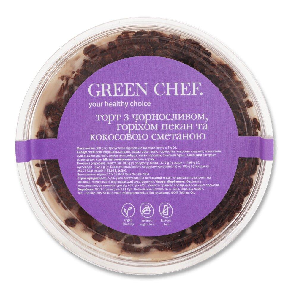 Торт Green Chef з чорносливом, горіхом пекан і кокосовою сметаною, 380г Код/Артикул 189