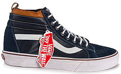 Кеди чоловічі Vans Sk8 Hi (dark blue/white/brown) — 88z