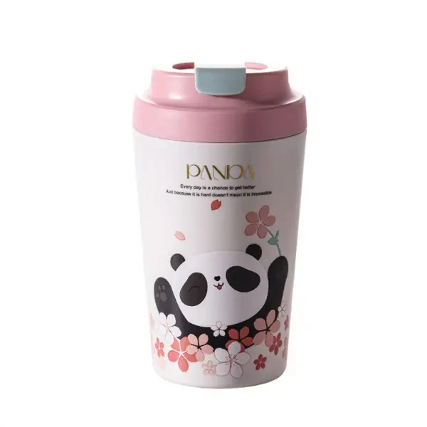 Термочашка Yiwu HP-14-12P Panda 380 мл з керамічною колбою, різнокольорова