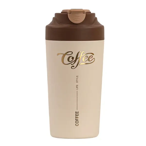 Термочашка Yiwu HP-14-14BR Coffee 480 мл з керамічною колбою, коричнева