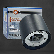 Точковий світильник Biom під led лампу GX53 без лампи накладний чорний SP-G06R-B-AL, фото 3