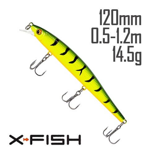 Воблер X-Fish Twitch 120F 120mm 14.5g #098 (0.5-1.2m)