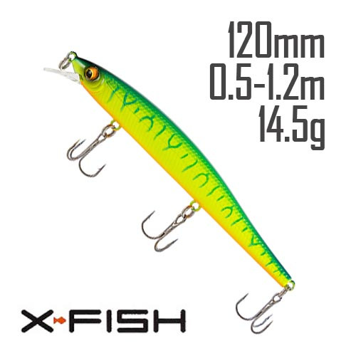 Воблер X-Fish Twitch 120F 120mm 14.5g #120 (0.5-1.2m)