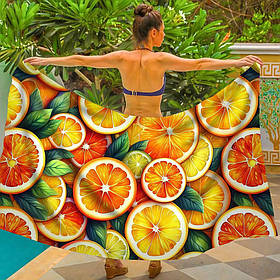 Парео пляжне з 3D принтом Citrus Glow 31037 80х150 см yL.