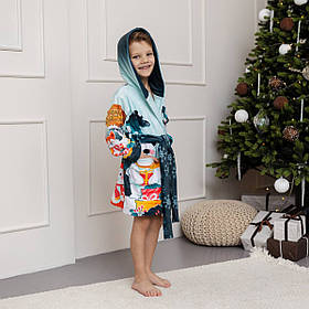 Халат дитячий з плюшевого велюру Christmas 18195 98-104 см yL.