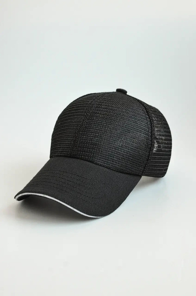 Бейсболка унісекс чорна з сіткою MKKT0003-1-3, фото 1