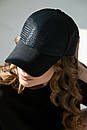 Бейсболка унісекс чорна з сіткою MKKT0003-1-3, фото 2