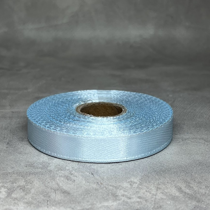 Атласна стрічка, ширина 1 см, колір світло-голубий, арт 018133, 23 м, Світло-голубий, фото 1