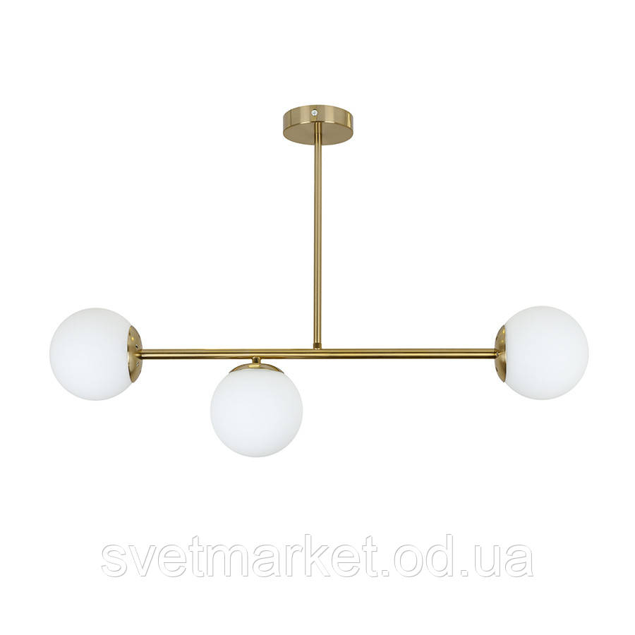 Підвісна люстра на три лампи 7529825-3 BRZ+WH, фото 1